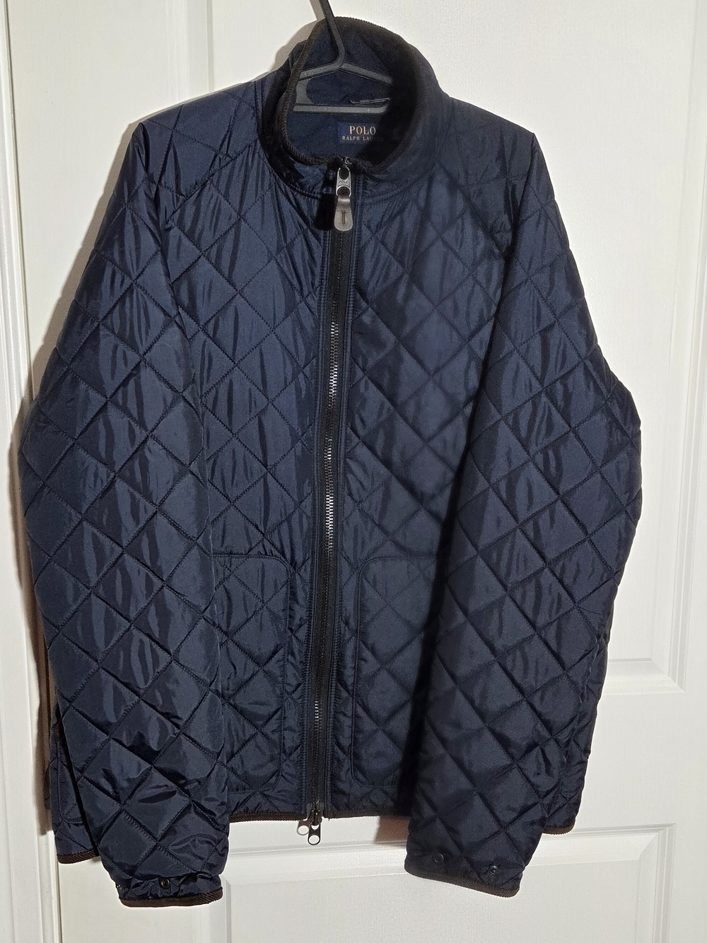 Polo Ralph Lauren Men's Navy Down Preppy Quilted Jacket Full Zip XLT